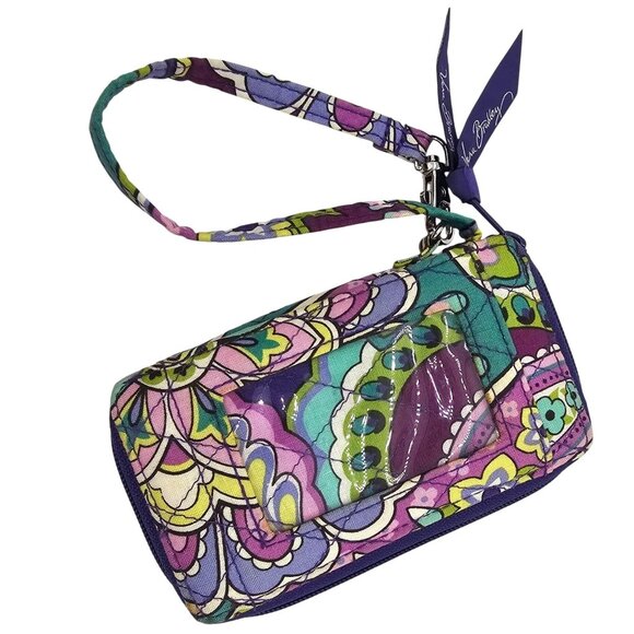 Vera Bradley Handbags - Vera Bradley Heather Wristlet Wallet Floral Paisley ID Holder Bag Zip Around